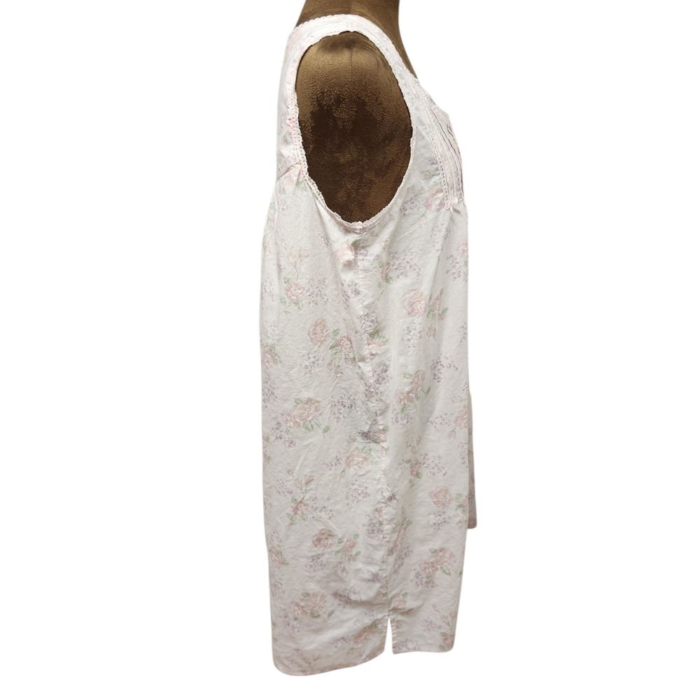 VINTAGE Miss Elaine Pink Nightgown Slip Dress Ribbon Bows Cottagecore Size L - Picture 4 of 8